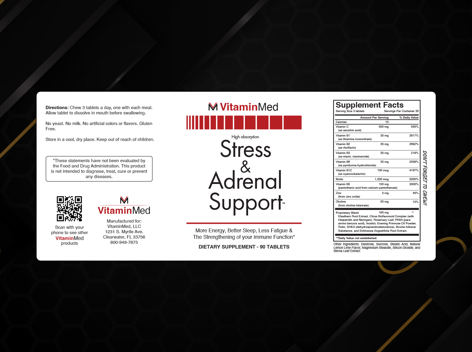 VitaminMed Stress & Adrenal Support label design