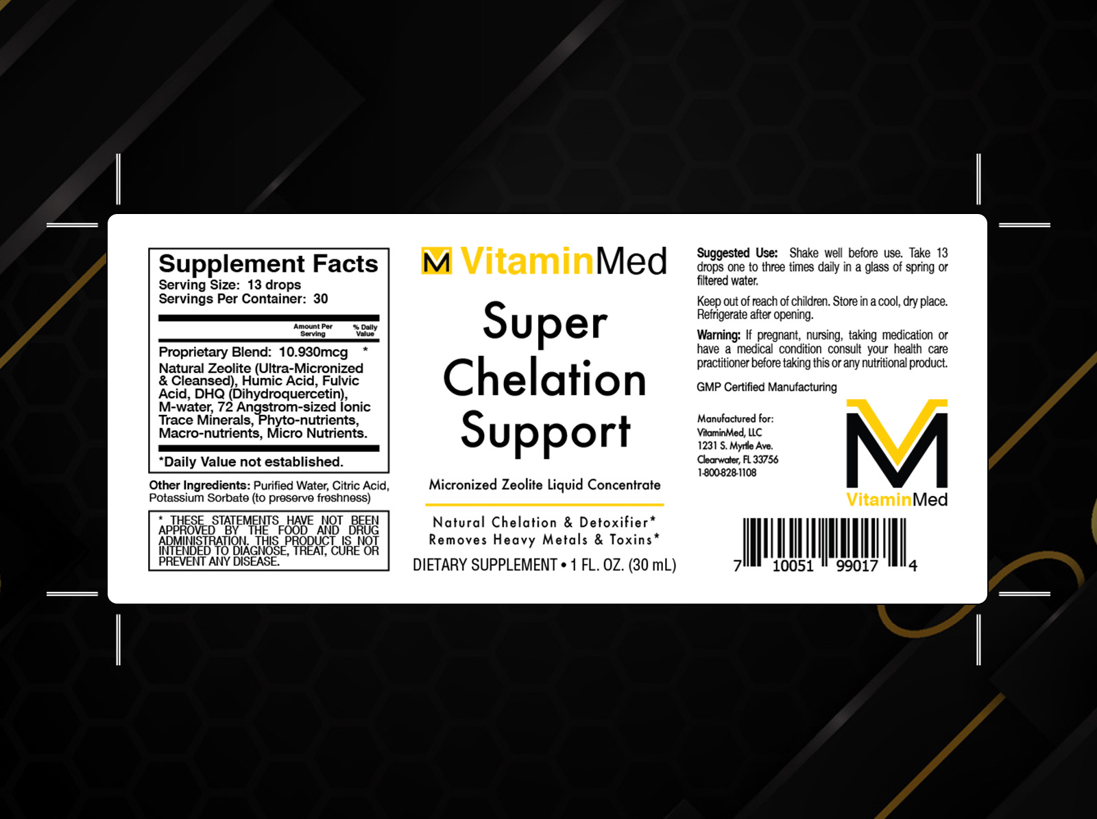 VitaminMed Super Chelation Support label design